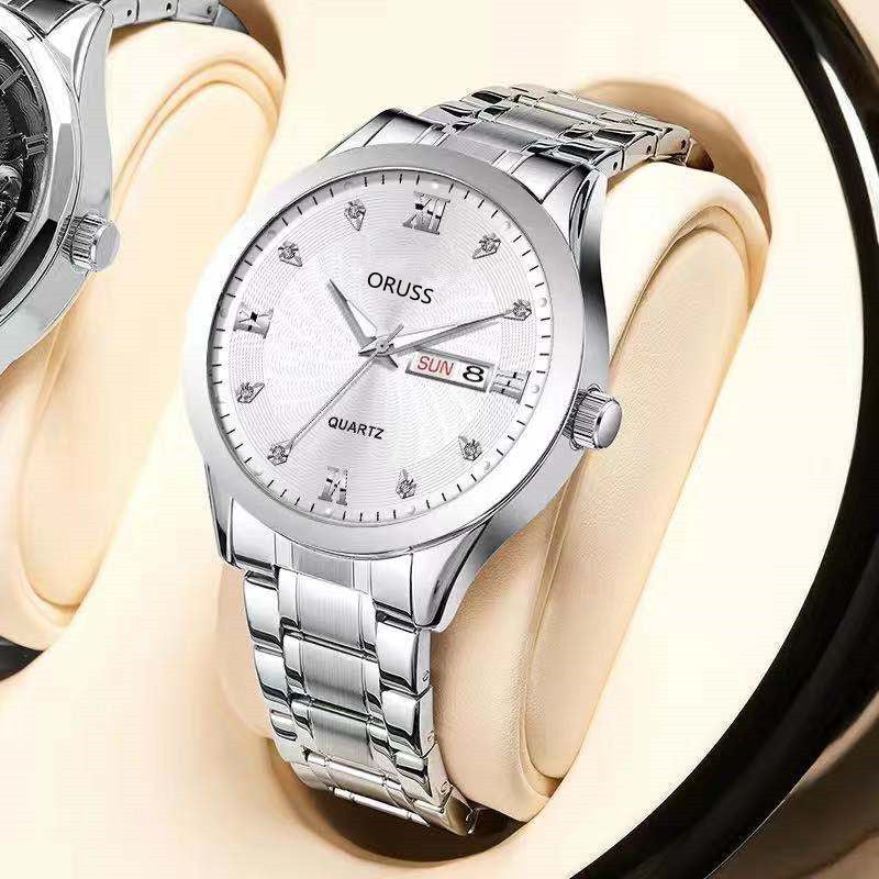 1pc Men's Round Luminous Quartz Watch, Wristwatch