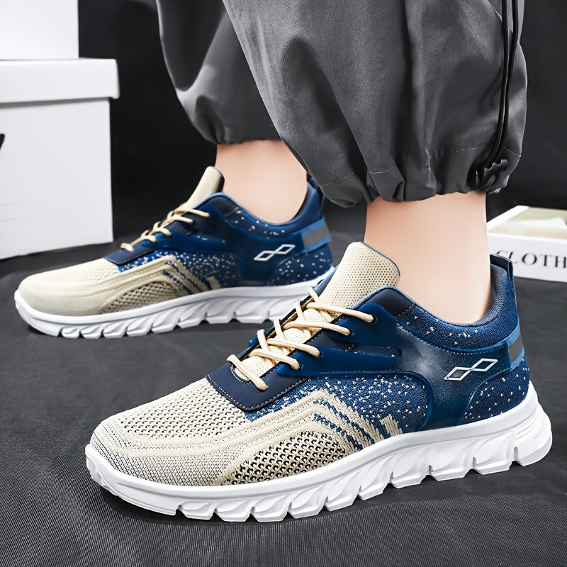 Men's Spring Collection Athletic Footwear - Breathable Mesh, Lace-Up, Fashionable for Outdoor Activities & Daily Use