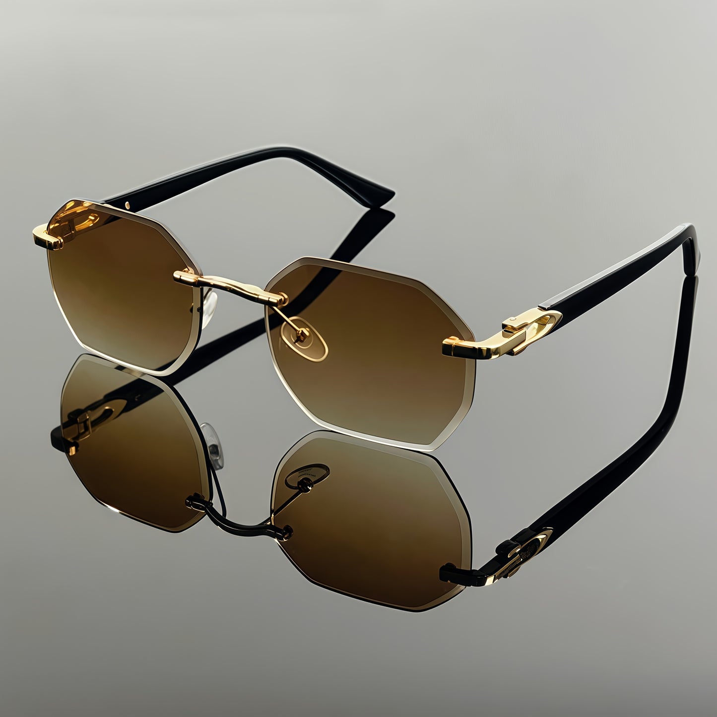Stylish Men'S Glasses Featuring Classic Rimless Rectangular Lenses with Transparent Lenses, Suitable for Both Men And Women, Perfect for Work And Leisure, As Well As Holiday Gifts.