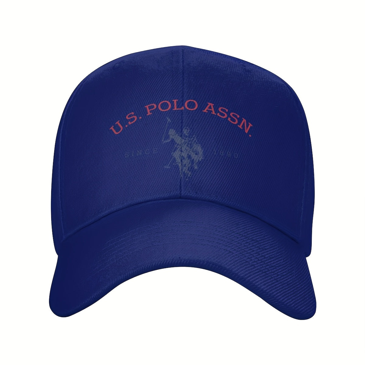 U.S. Polo Assn. Since 1890 - Adjustable Baseball Cap with Sun Protection, Classic Sporty Style, 1pc White Polyester Hat with Red & Blue Print, Perfect for Casual Outdoor Activities, Ideal Gift for Men and Wome