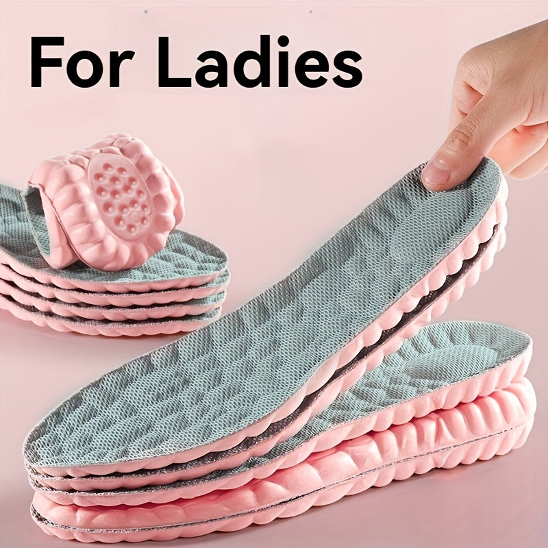 2pcs Set, Women'S Breathable And Sweat Absorbing Pink Insole - Comfortable Fit, Can Be Cut in Size, Sports Shoes And Casual Shoes EVA Material
