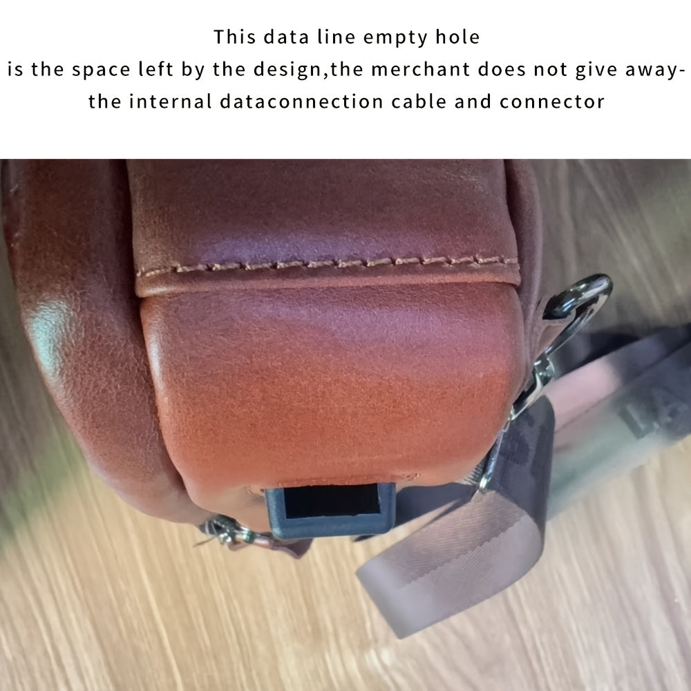 Men's Genuine Leather Crossbody Chest Bag, Top Layer Cowhide Genuine Leather Sling Bag, Large Capacity Double-Layer Chest Bag Shoulder Bag, Perfect for Valentine's Day, Teacher's Day, Back-to-School, Graduation, and Christmas