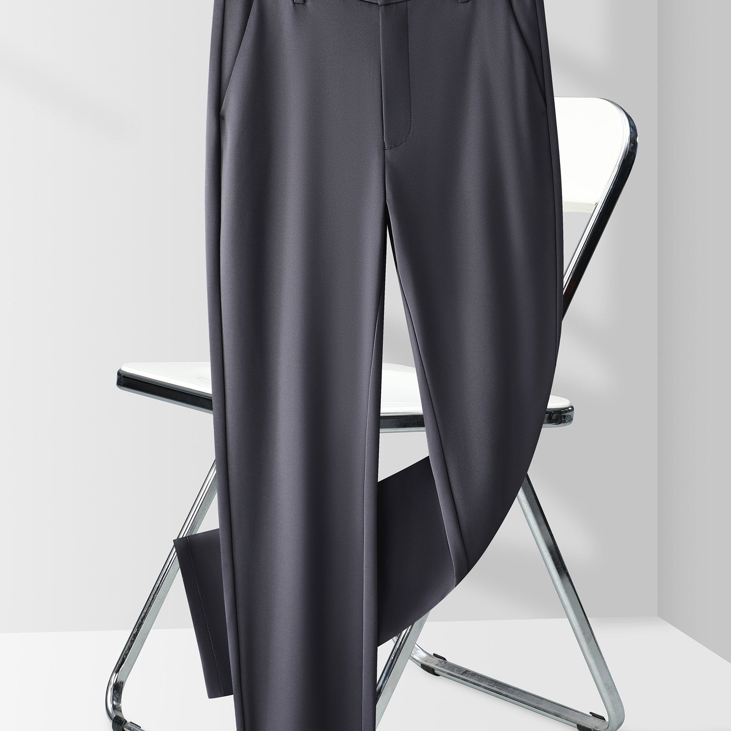 Men's Classic Black Business Dress Pants - Stretch Nylon Blend, Machine Washable, Regular Fit for Office & Formal Wear, Professional Clothing | Regular Fit Suit | Nontransparent Material, Pant Suits
