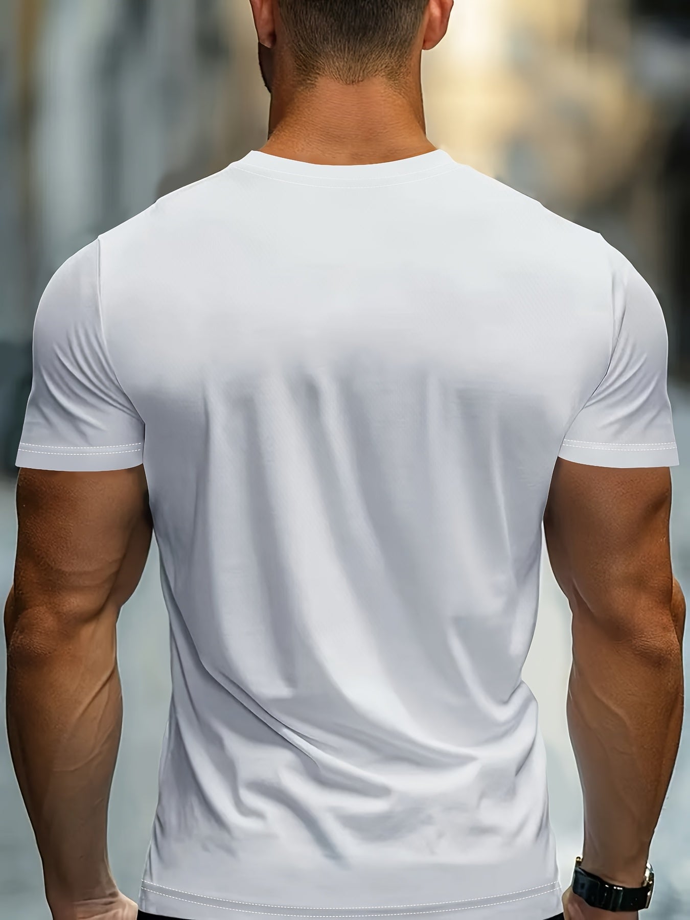 Men'S Bold Black Graphic T-Shirt - Lightweight Everyday Casual Tee for Sports & Formal Events - Breathable Round Neck Shirt - Easy-Care Everyday Essential Top, Sports Friendly Apparel, Modern Casualwear, Comfortable Fit, Stre