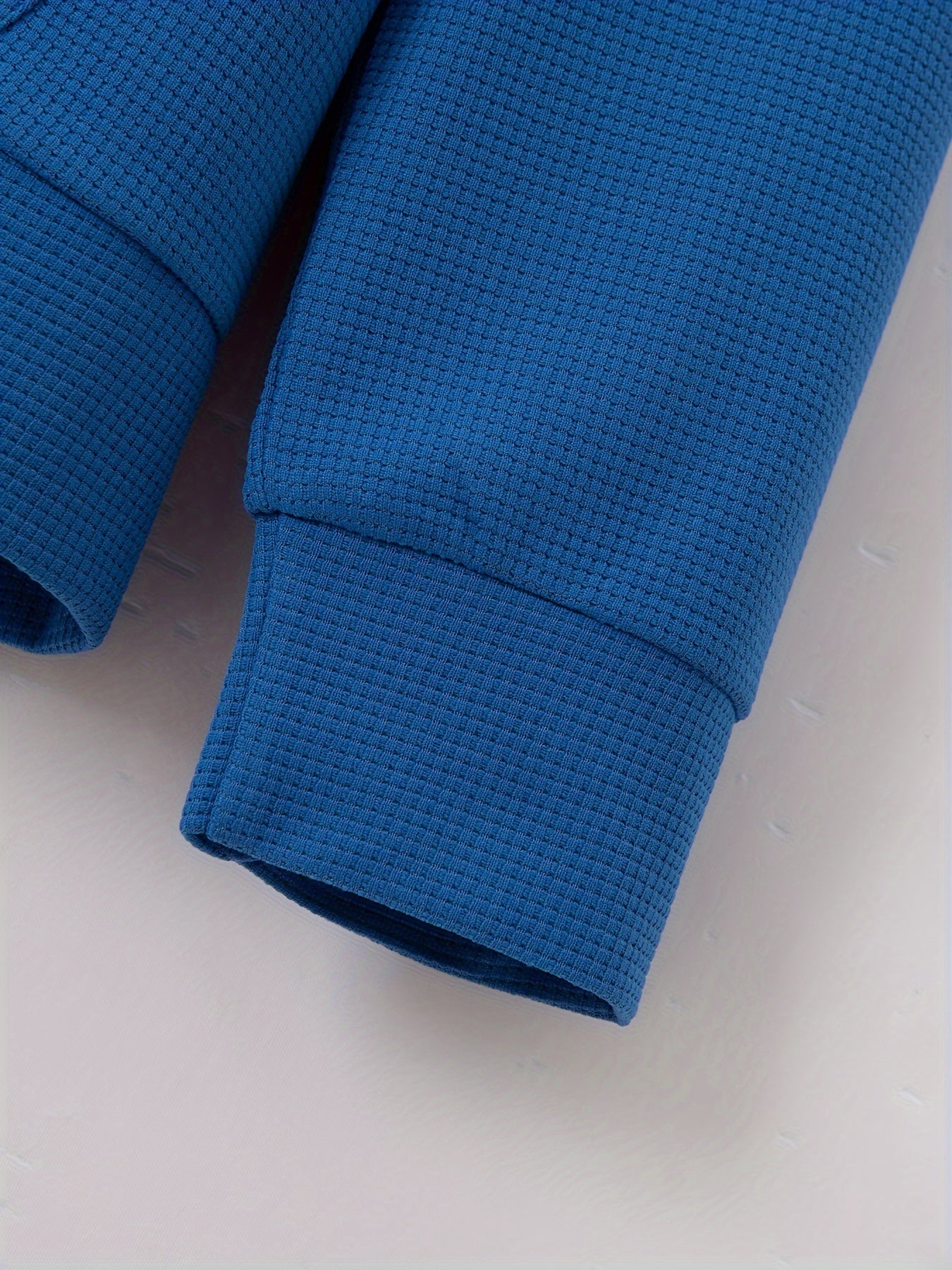 Baseball Collar Jacket and Pants Set in Waffle Fabric