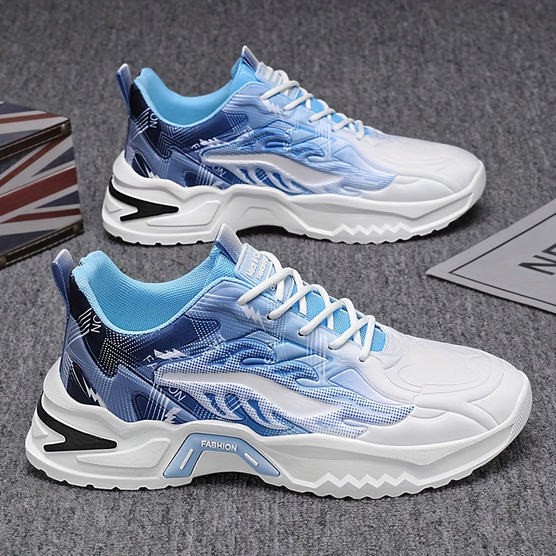 Men'S Breathable Mesh Casual Business Shoes - Low-Top Lace-Up Sneakers with Cushioned PVC Sole, All-Season Comfort for Daily Wear, Sports & Office, Grey/Black/White Design, Shoes Sneakers, Sleek Sporty Look, Comfortable Fabri