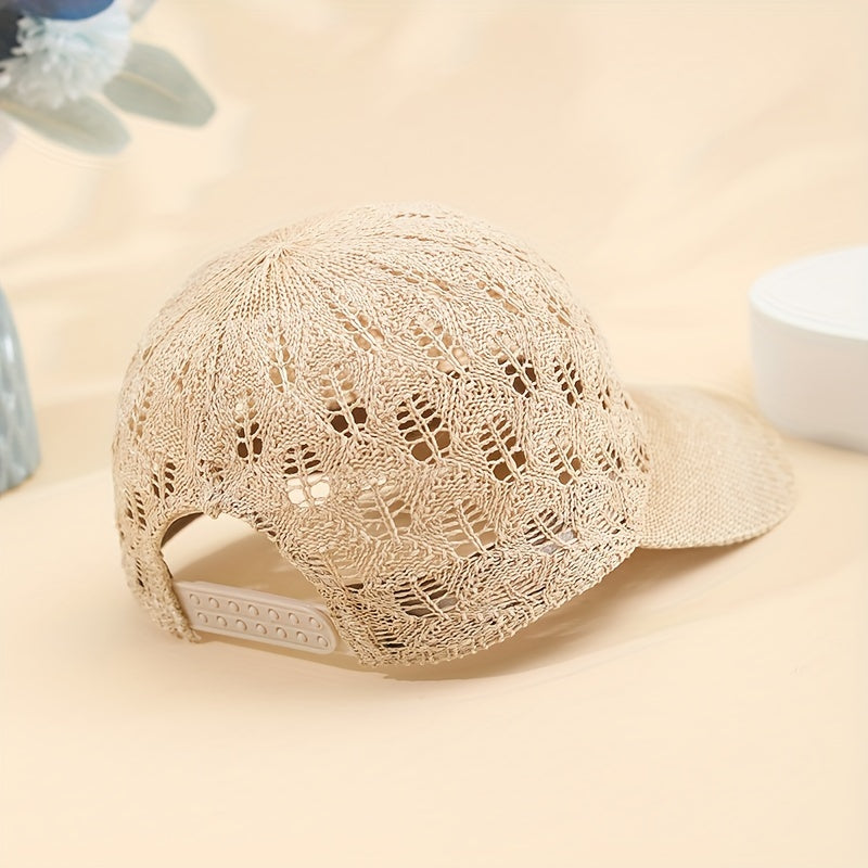 Breathable Mesh Baseball Cap for Women - Adjustable, Lightweight & Stylish Sun Hat with Hollow-Out Design