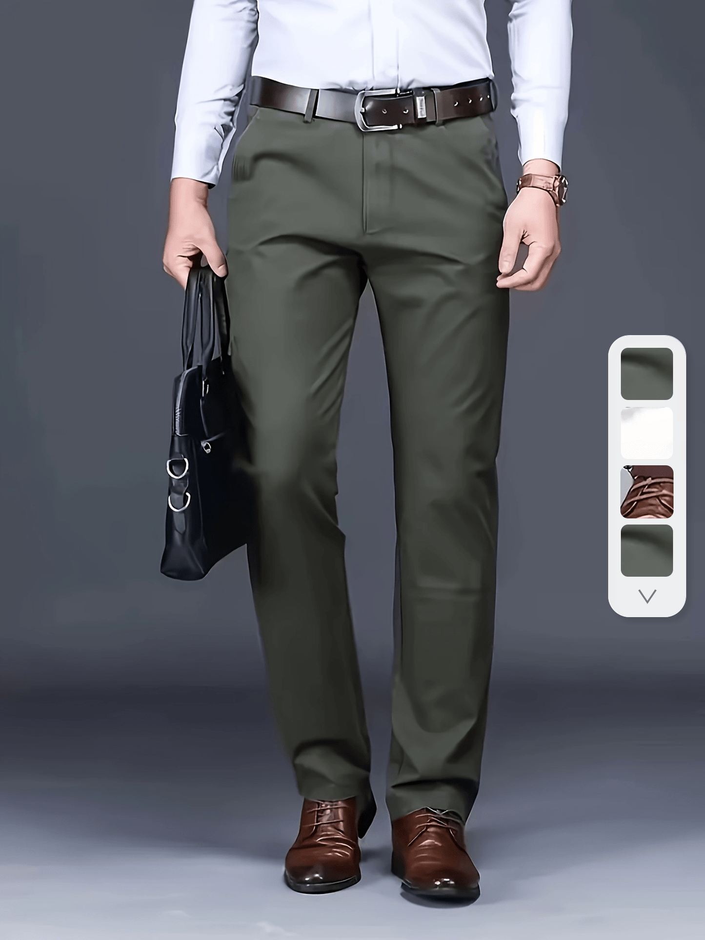 Four Seasons Men's New Casual Formal Pants Business Style Trendy Casual Long Pants Fashionable Versatile Men's Elastic Western Pants Comfortable Classic Design Casual Wear