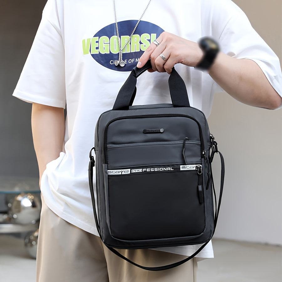 Trendy Multi-layer Sling Bag, Sport Satchel Bag For Men, Business Handbag Commuter Bag
