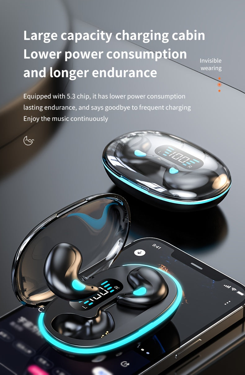 True Wireless in-ear sleep confortable headset music Earbuds video TWS HIFI bass 9D Stereo HD calling Earphones for Android for iPhone Cellphone sport Earpieces smart headphones