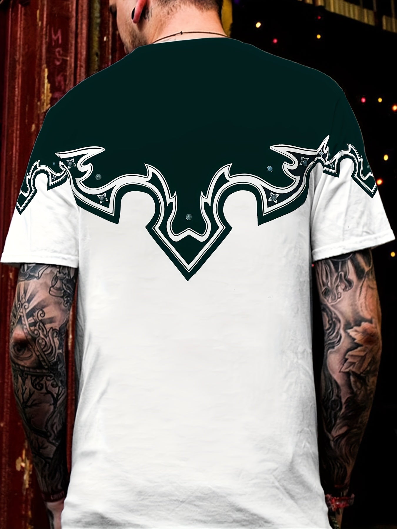 Men's Casual 3D Print Graphic T-Shirt - Summer Breathable Regular Fit Tee with Bold Bull Horn Design, Machine Washable