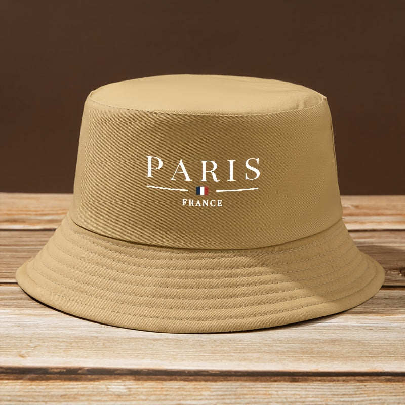 Unisex Casual Stylish Letter PARIS Pattern Fisherman's Hat, Fashionable Trucker Cap with Adjustable Brim for Men and Women, Suitable for Spring/Summer Outdoor Sports Camping Fishing, Perfect Gift for Family and Friends