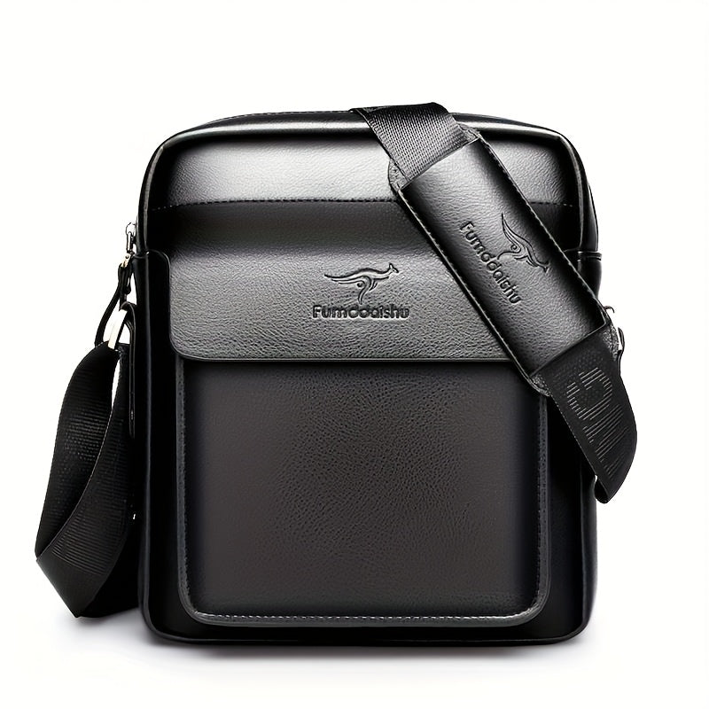 1pc Men's Business Crossbody Bag - Sleek Black with Magnetic Closure, Adjustable Shoulder Strap for Work, Travel & Outdoor - Durable & Stylish Design, Work Accessory | Texture, Purse Crossbody