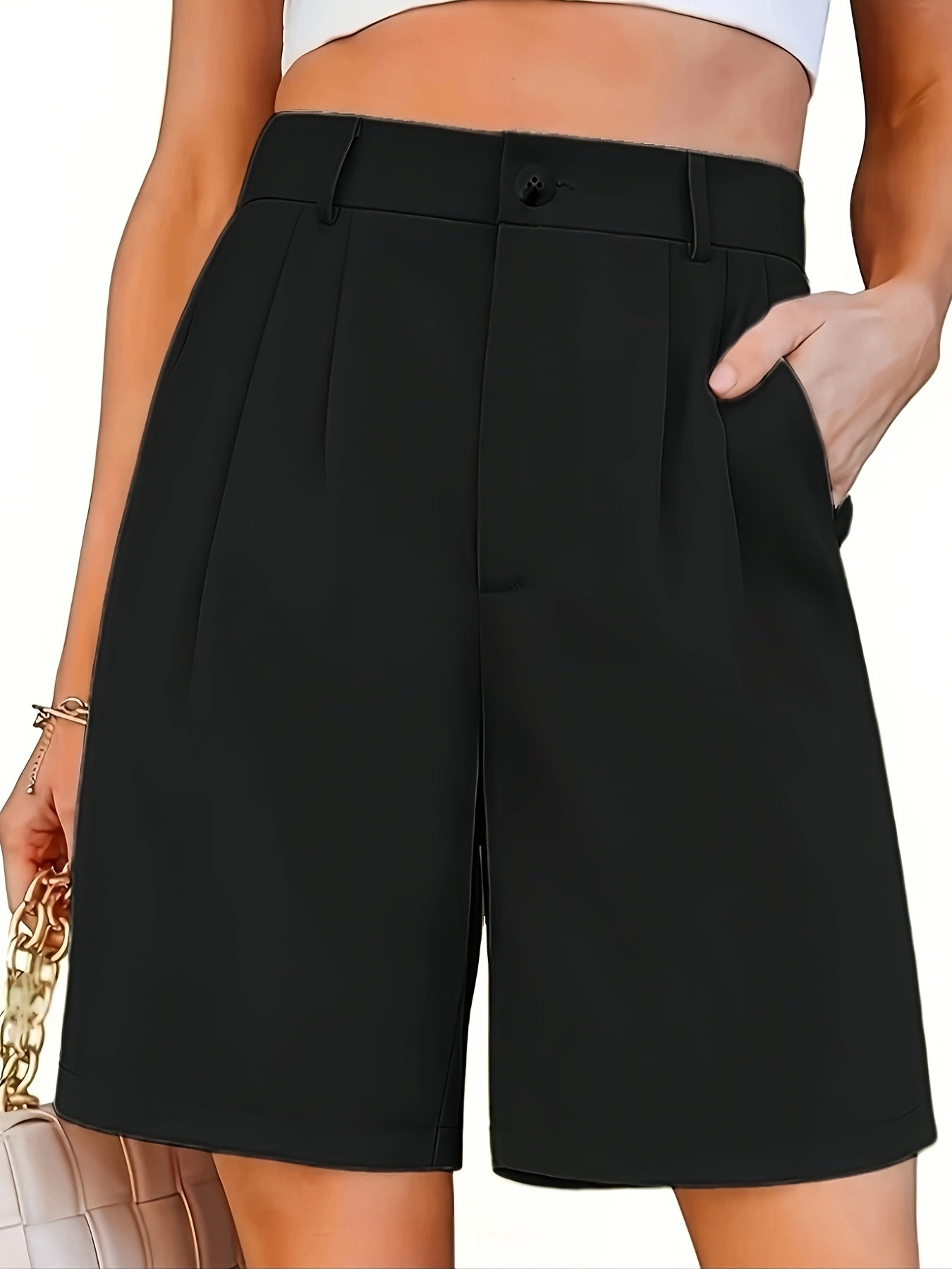 Elegant High-Waisted Summer Shorts for Women
