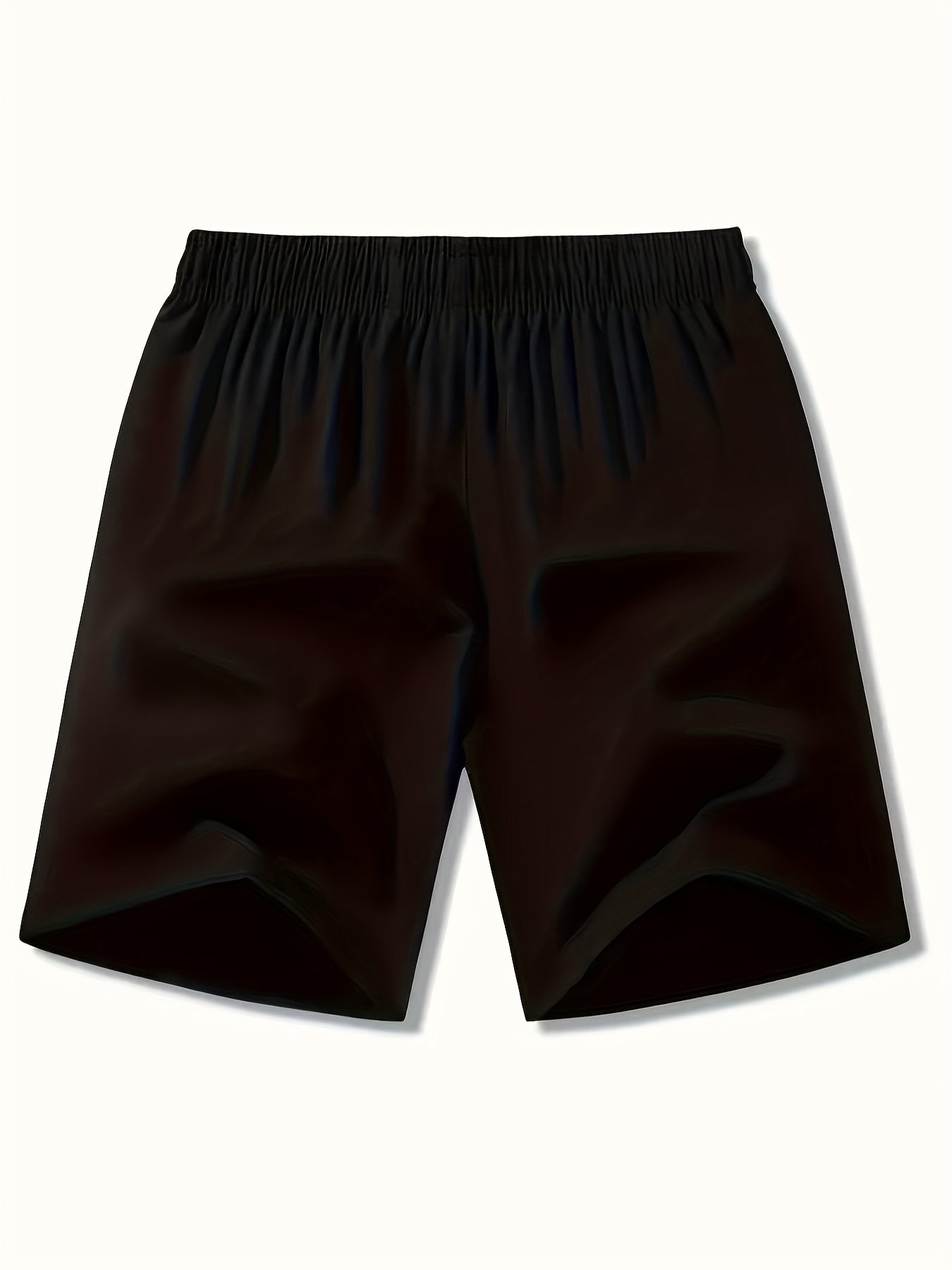3-Pack Men'S Fashion Sports Casual Shorts, 97% Polyester 3% Elastane, Solid Color, Zipper Detail, Woven Fabric, Slight Stretch, Loose Fit, 117g/m² Weight