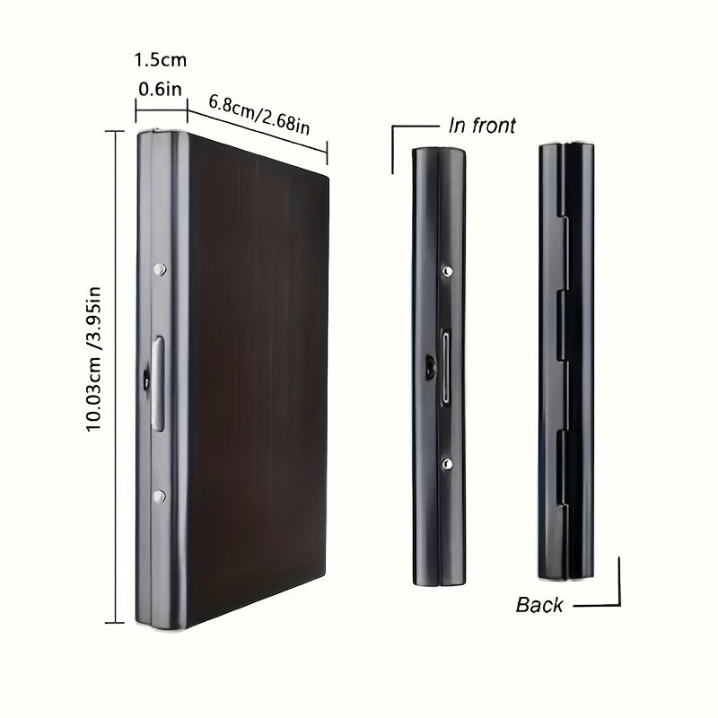 Premium Stainless Steel RFID Blocking Card Holder for Men – Sleek Black Metal Wallet with Multiple Compartments, Perfect Father’s Day Gift for Dad, Secure Card Storage | Polished Finish | Metallic Construction