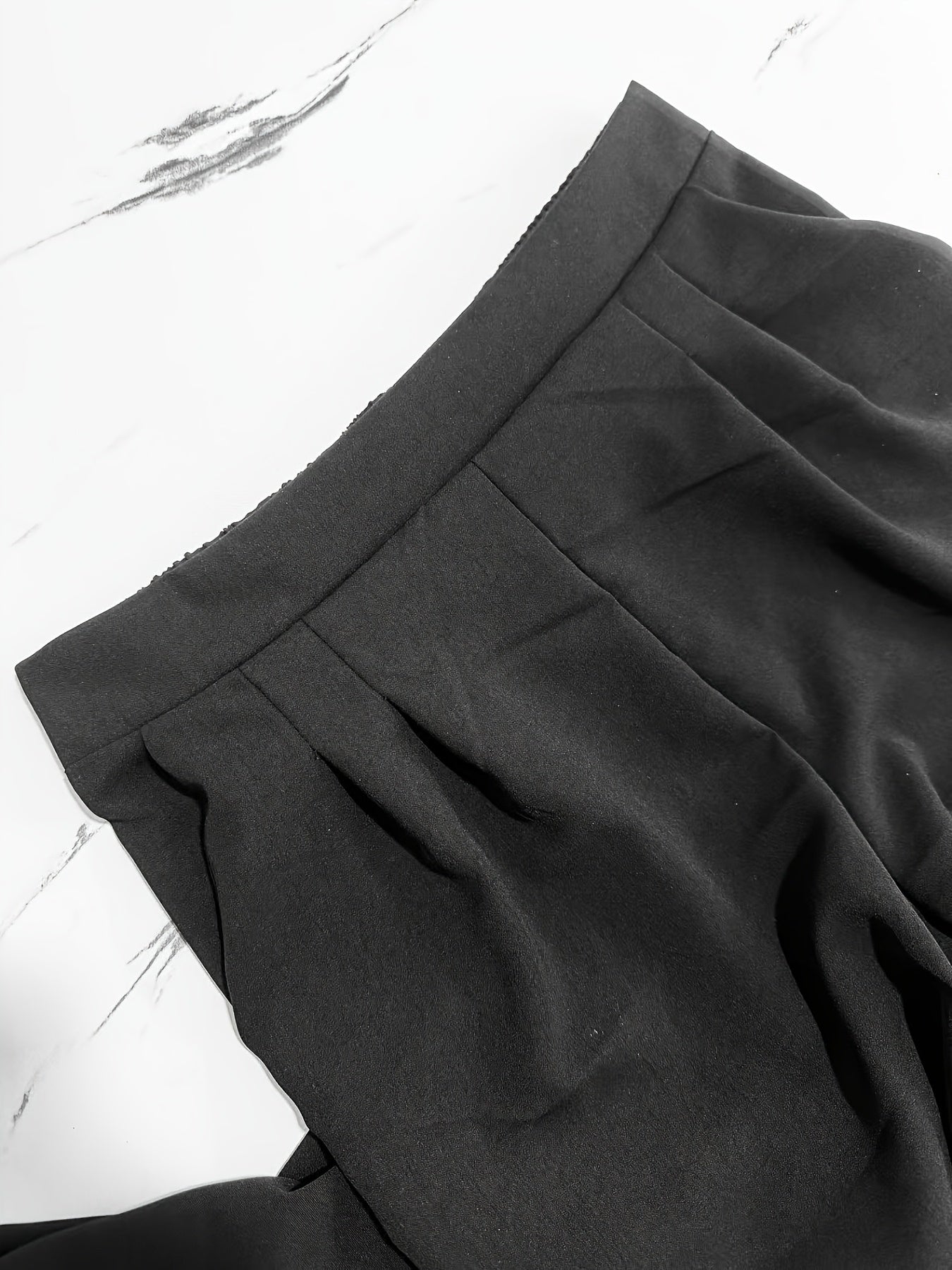 Women'S Stylish Gray Wide Leg Pants with Elastic Waistband and Double Pockets - Perfect for Office, Commuting, or Casual Wear