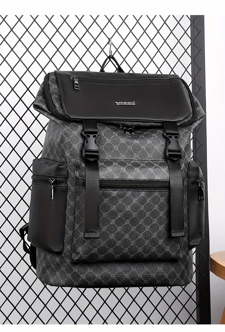Men'S Stylish Black Backpack with Shark Graphic - Lightweight, Large Capacity, Multi-Functional Shoulder Bag for Travel, Commuting, School - Durable PVC Material, Sports & Fitness Design, Backpack for Travel