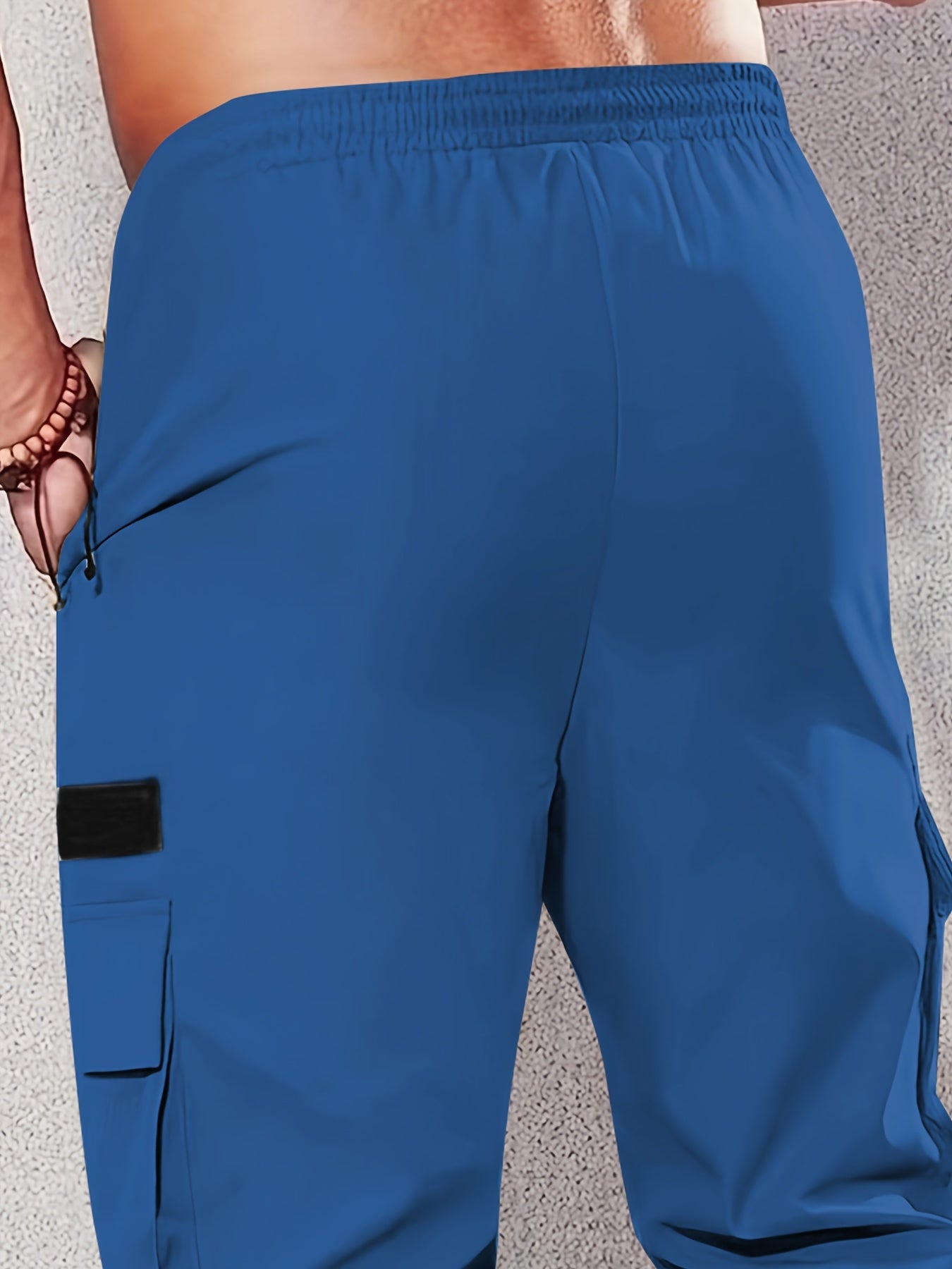 1pc Men'S Fashion Casual Cargo Pants, Solid Color Polyester Non-Stretch Fabric, All-Season Regular Fit with Multiple Pockets, Woven Straight-Leg Trousers for Sports and Leisure