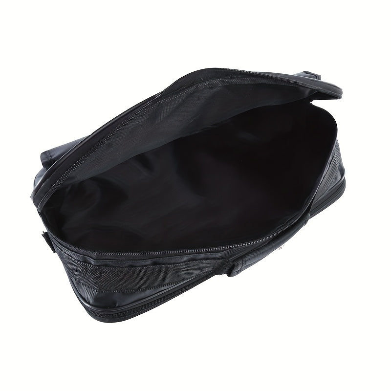 Men's Large Capacity Business Messenger Bag - Black Nylon Fabric, Adjustable Shoulder Strap, Multiple Compartments for Phone, Laptop, Tablet, Keys & Umbrella, Perfect for Work, Travel & Casual Use, Laptop Messenger Bag, Daily