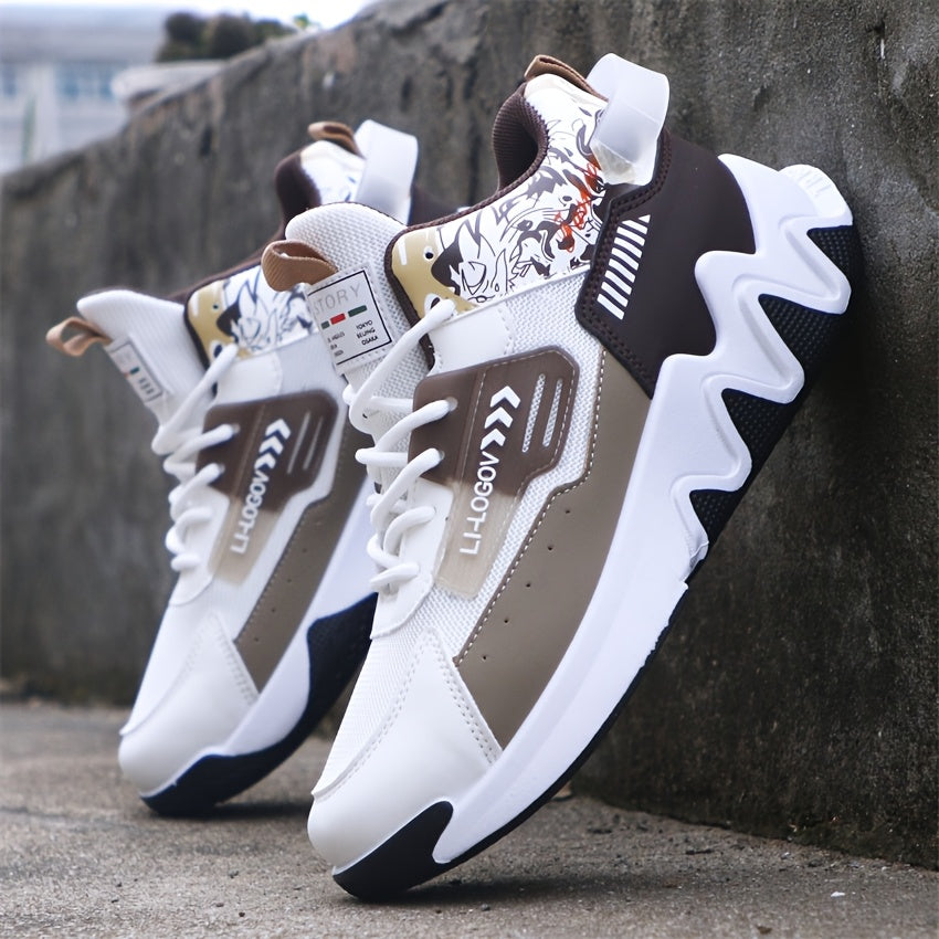 Men'S Stylish High-Top Sneakers with "WOD" Logo - Comfortable, Non-Slip Lace-Up Athletic Shoes for Outdoor Activities, All-Season Wear, Casual Sports Style, Rubber Sole, Fabric Upper, Casual Athletic Shoes | Stylish High Top