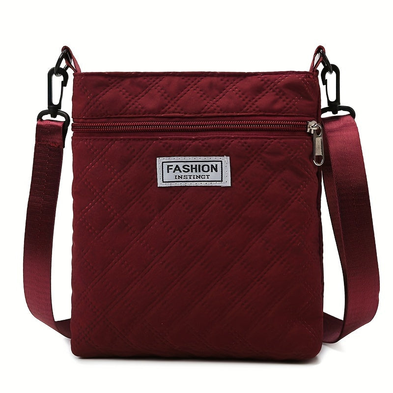 Lightweight Quilted Women's Shoulder Bag with Adjustable Strap – Elegant Solid Color, Detachable Strap, Zipper Closure, Ideal for Daily Use and Travel
