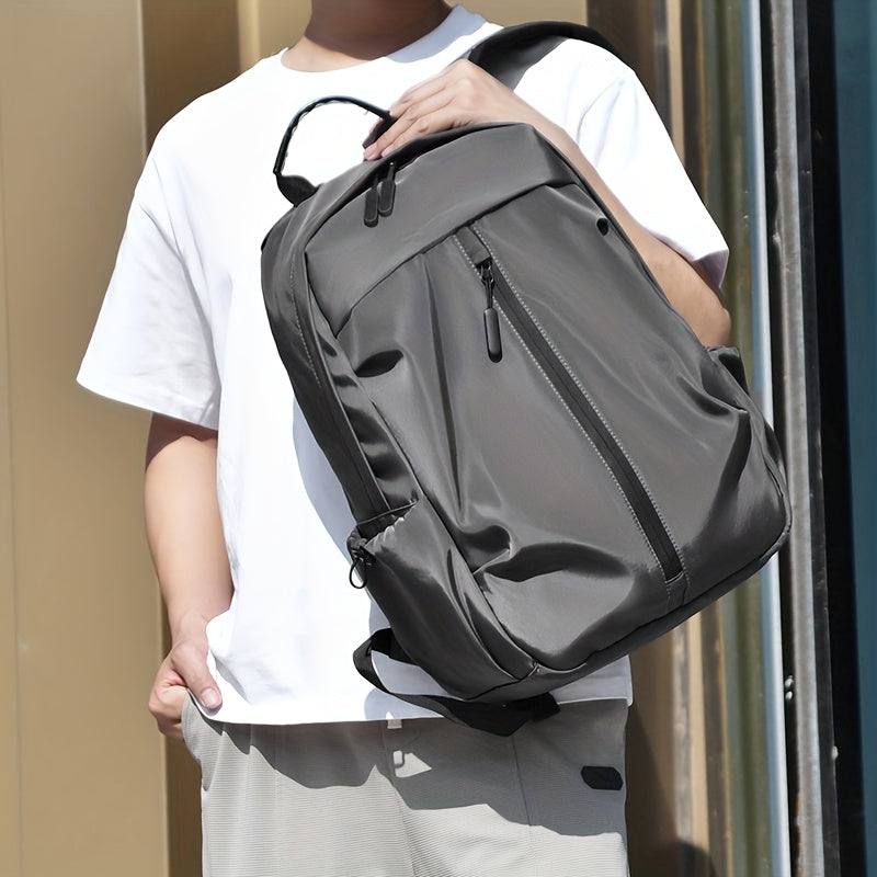 Men's Fashion Solid Color Simple Double Shoulder Backpack Lightweight Backpack Sports Travel Commuting Laptop Backpack Student Backpack