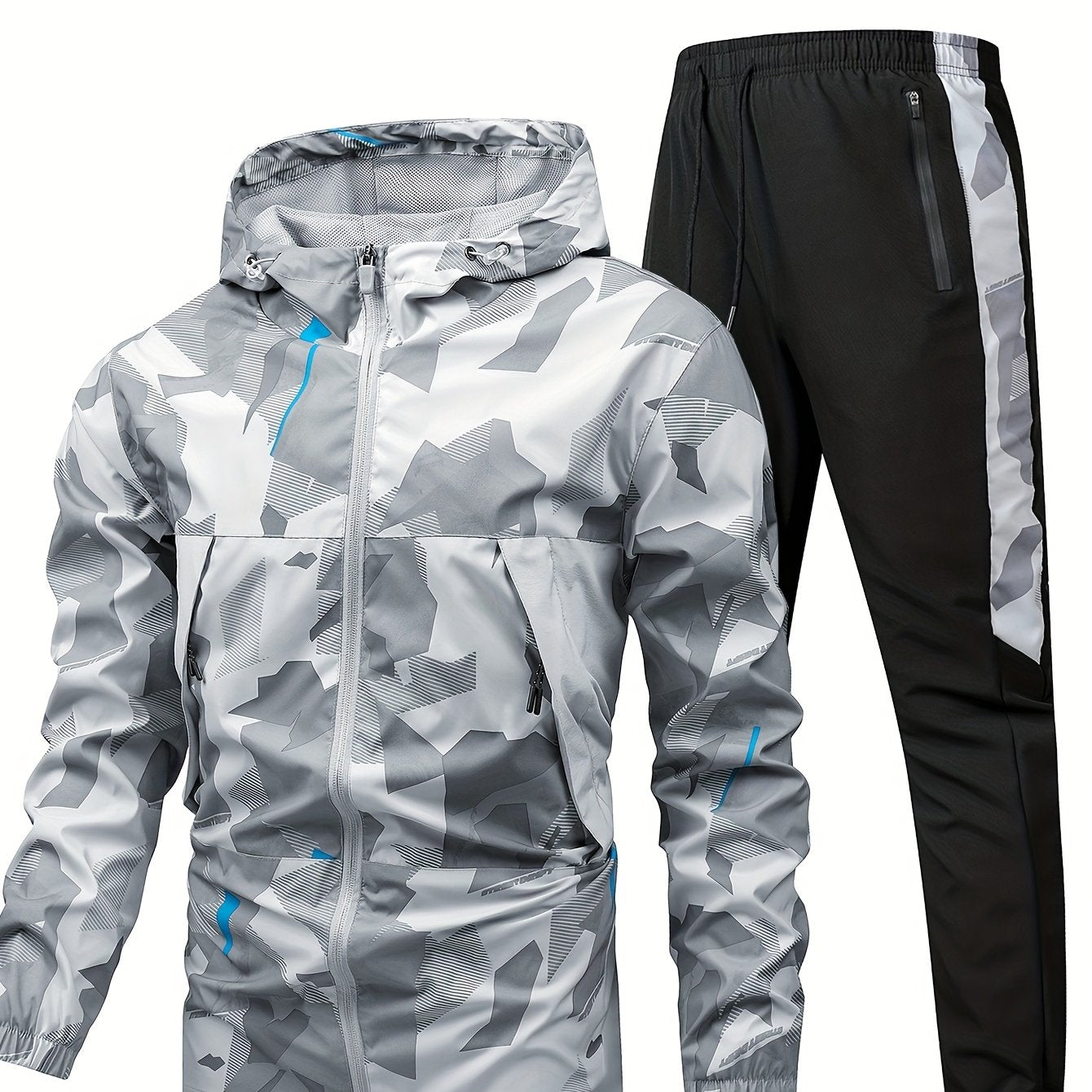 Men'S Long-Sleeve Sports Outfit with Casual Long Pants