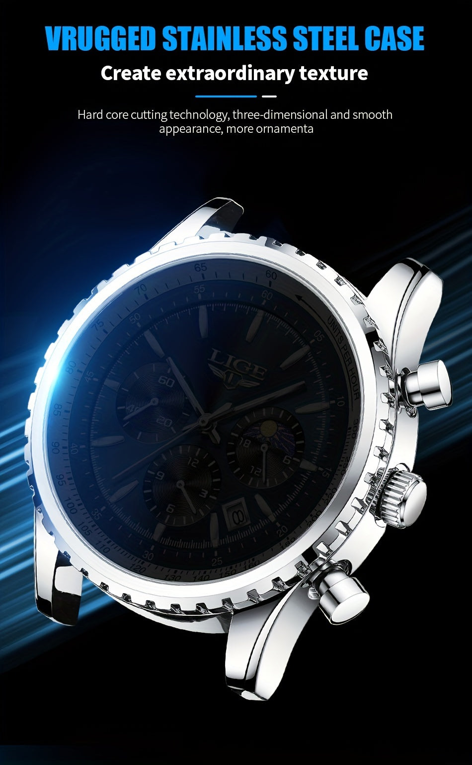 LIGE Top Brand Luxury New Quartz Watch for Women, Luminous Fashion Timepiece for Ladies, Date Chronograph Sports Wristwatch, Men'S Watch