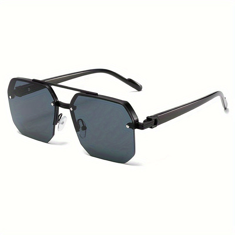 1 Pair of Women'S New Semi-Frame Square Glasses Classic Double Bridge Glasses Light Luxury Fashion Black Glasses Retro Chic Men'S Glasses Suitable for Decoration and Party Wear