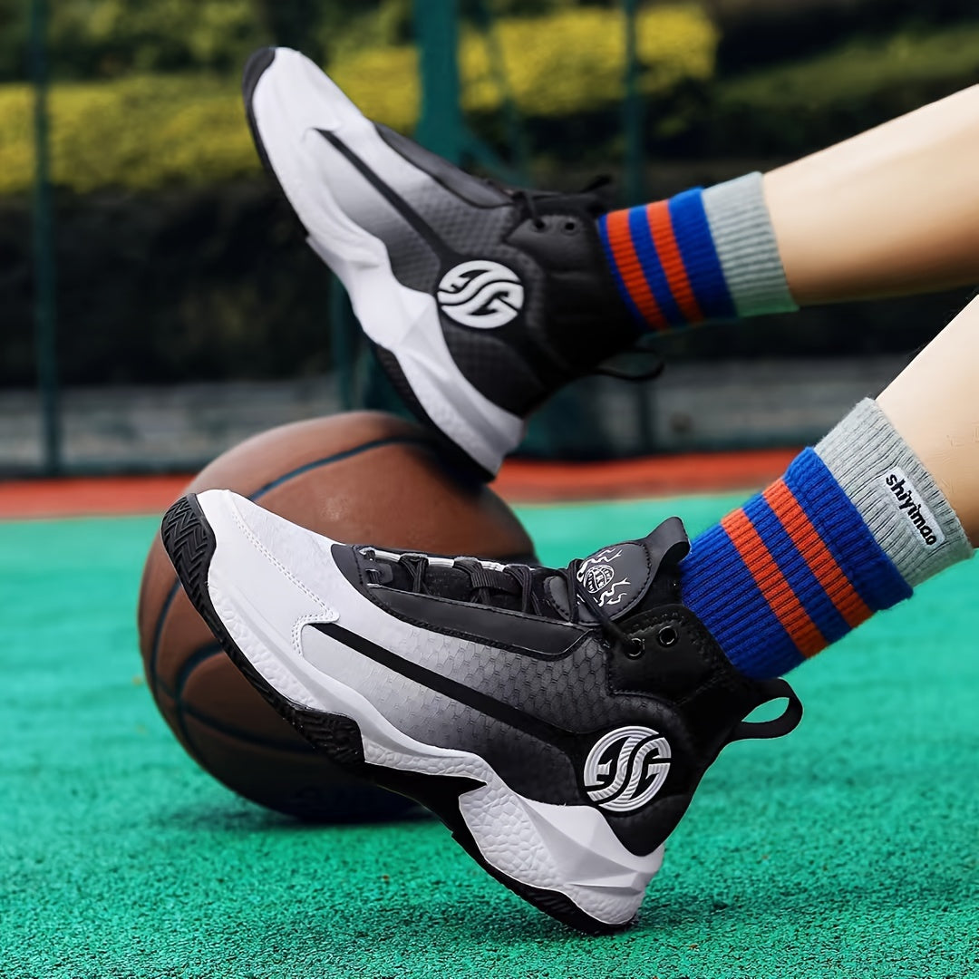 Unisex Fashion Sports Sneakers - Casual Street Athletic Running Shoes with Breathable Fabric Upper, Mid Top Lace-Up, Rubber EVA Sole, All-Season Comfort, Round Toe for Training & Basketball