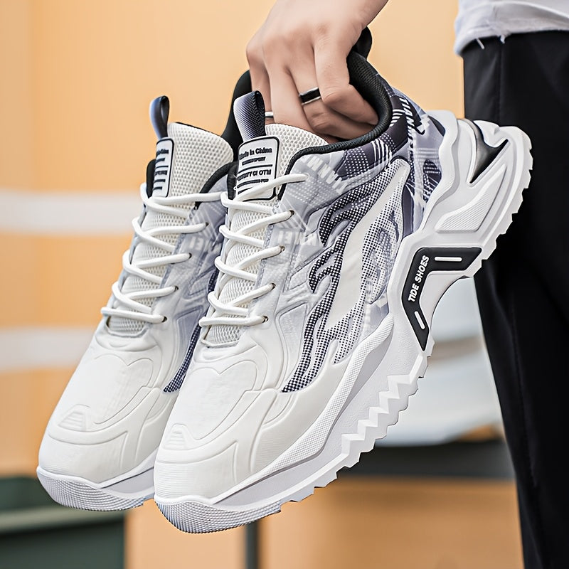 Men's Low-Top Skate Shoes - Breathable PU/Fabric Upper, EVA Cushioned Insole & Durable PVC Sole - Lace-Up Design with Letter Print/Stripes/Solid Colors for Urban Streetwear & Casual Wear