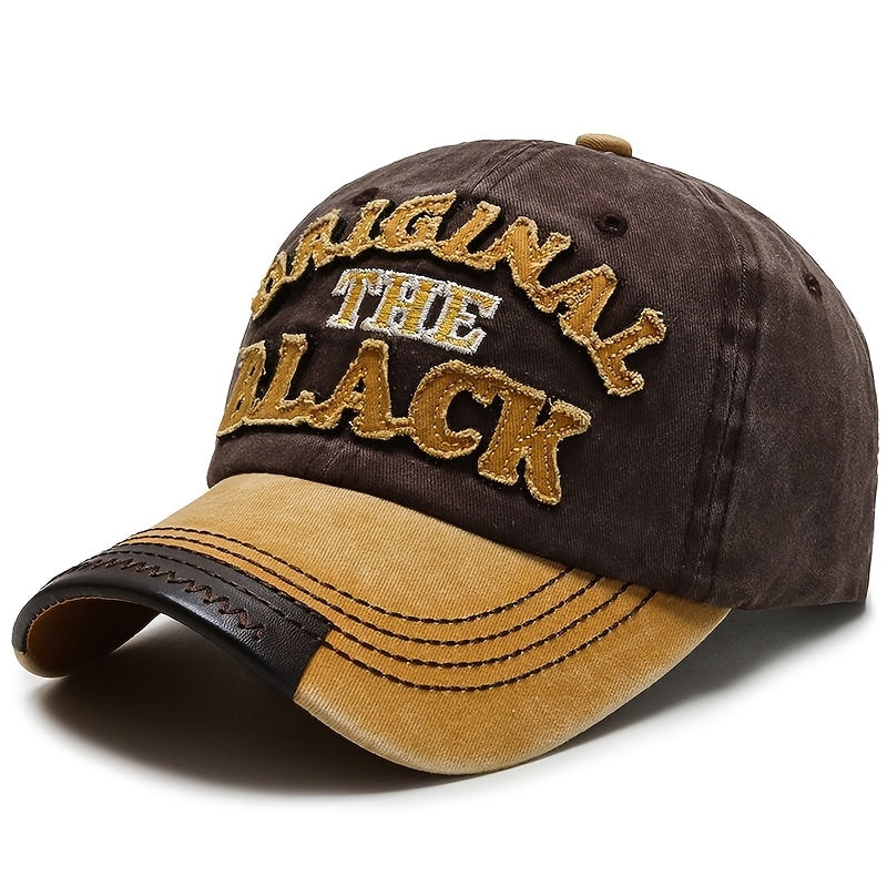 Unisex Baseball Cap THE BLACK Letter Hat Dark Style Visor Outdoor Sports Party Versatile Brimmed Hat Adjustable Size A Great Gift