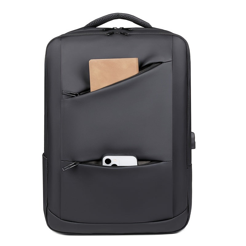 Stylish Men's Business Backpack - Large Capacity, Multi-Layer with Zippers, Durable Oxford Material, Perfect for Daily Commute & School