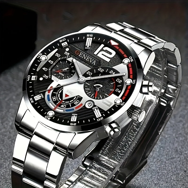 A Stylish And Casual Men's Watch With A Round Dial And Quartz Movement
