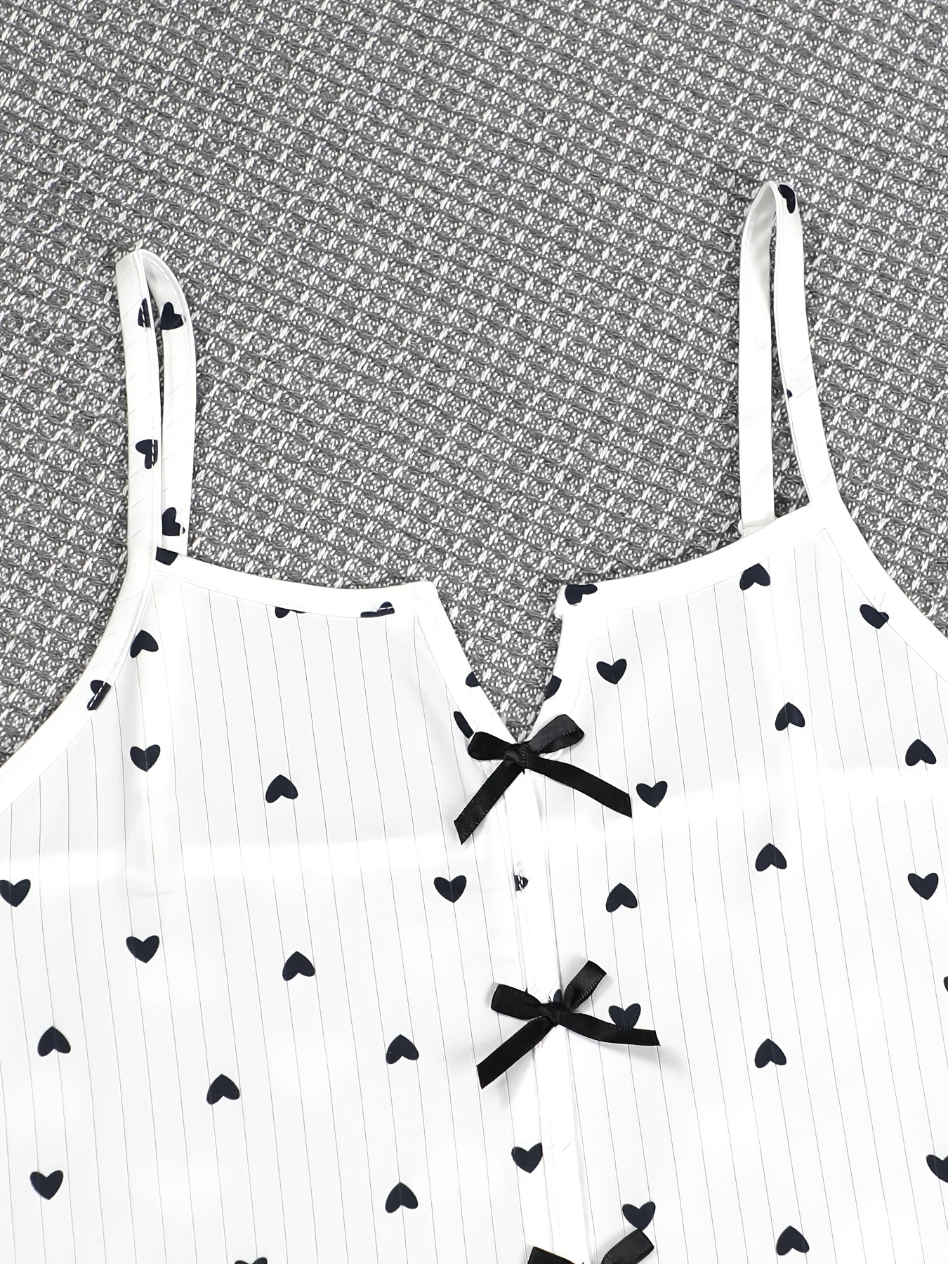 Women'S Pajama Set with Sexy Bow, Backless Love Letter Print & Elegant Long Pants, Comfortable Homewear for Spring/Summer/Fall - Polyester, No Collar, No Belt