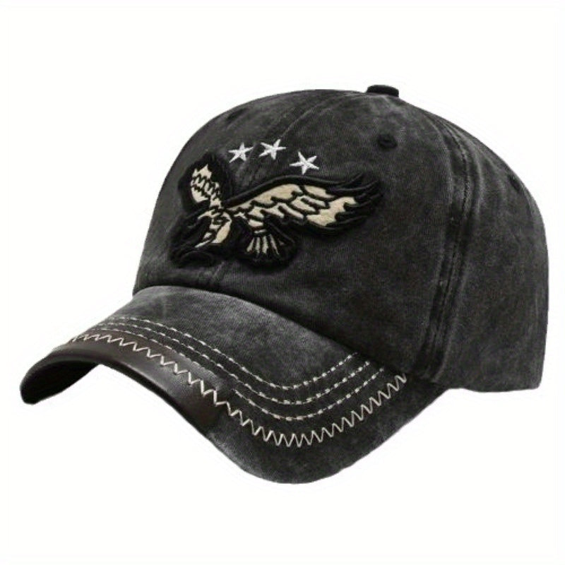 2pcs Eagle Style Fashion Trendy Baseball Cap Sports Cap Suitable for Outdoor Sports Gift for Friends Family - Acrylic Fabric, Square Gram Weight 100g/㎡