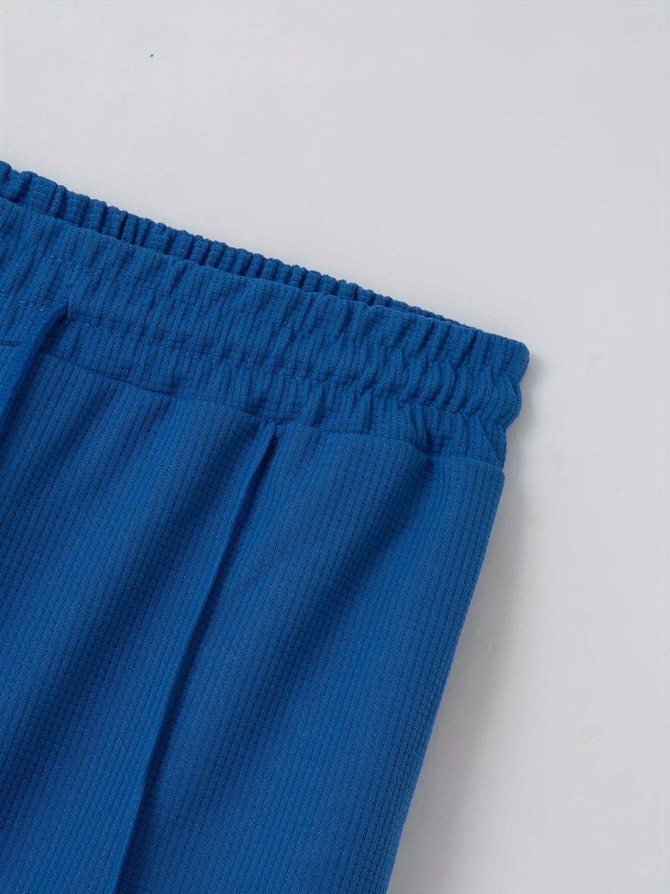 Baseball Collar Jacket and Pants Set in Waffle Fabric