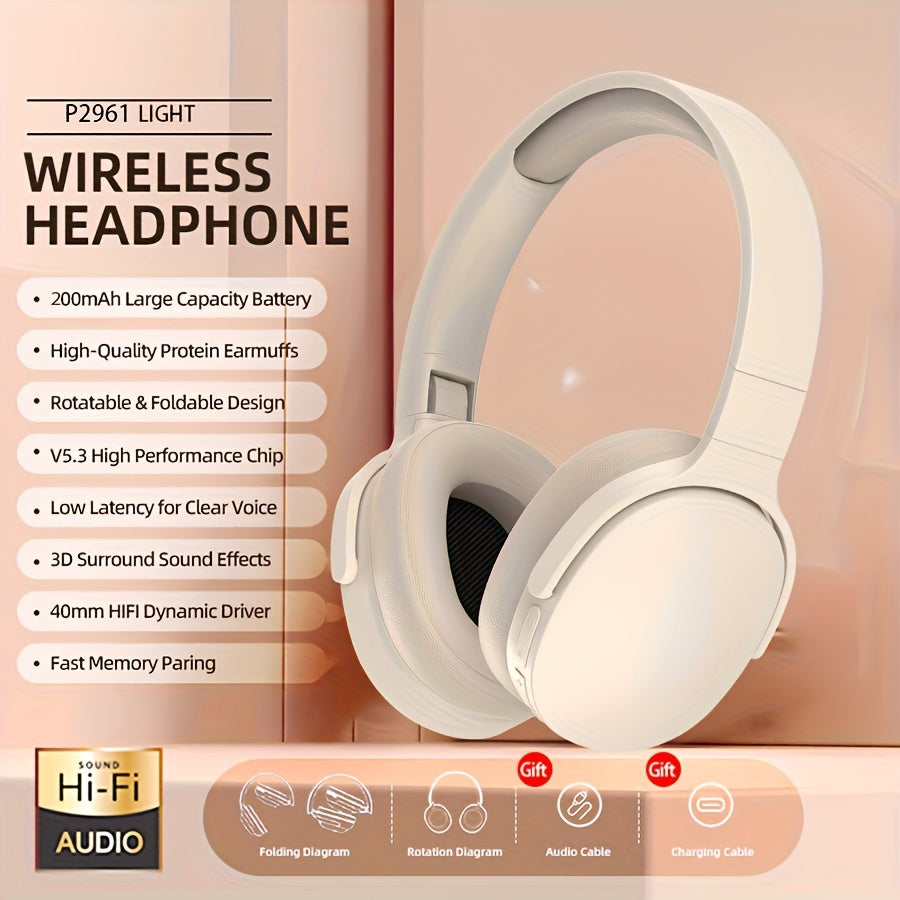 New wireless earphones, comfortable foldable earphones, suitable for tablets/PC/TV/phones/birthdays/Easter travel gifts. Wireless Earphones Folding Soundproofing Earphones, Comfortable Leather Paired with Wireless Earphones.