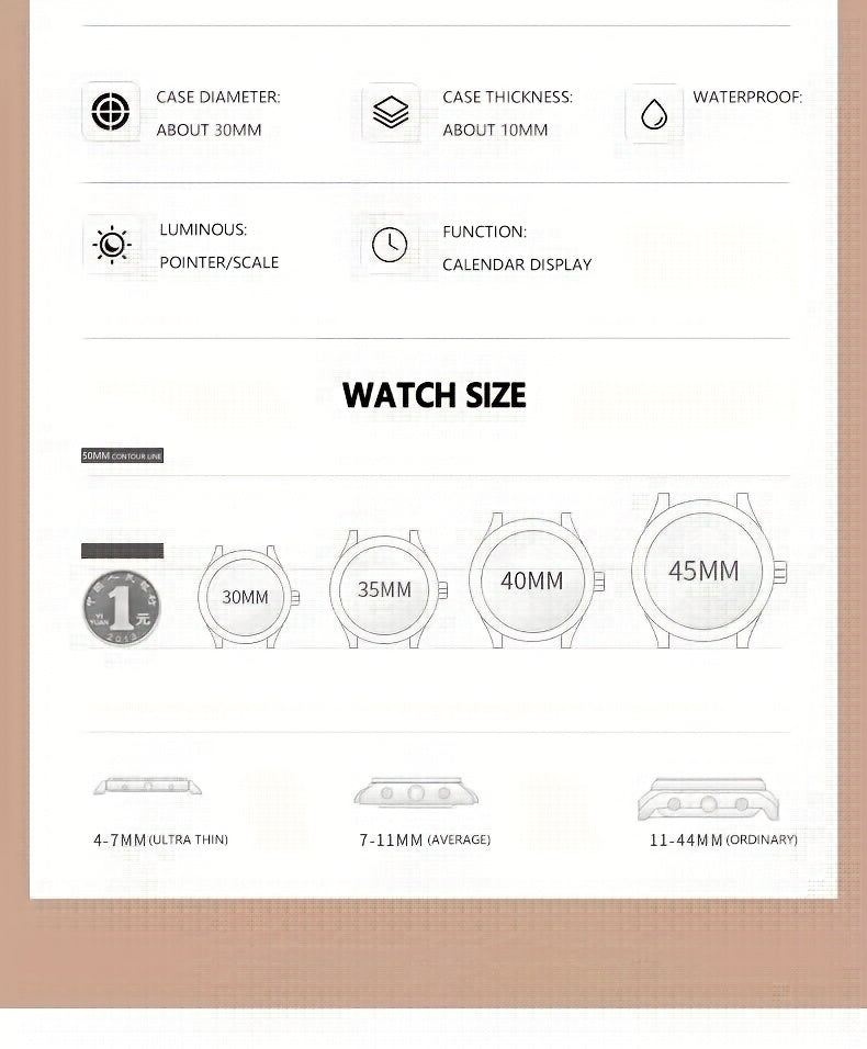 POEDAGAR Elegant Luxury Quartz Watch for Women - Waterproof, Luminous Calendar, Ultra-Thin Movement, Stainless Steel Band, Round Alloy Case, Ideal for Parties and Holidays