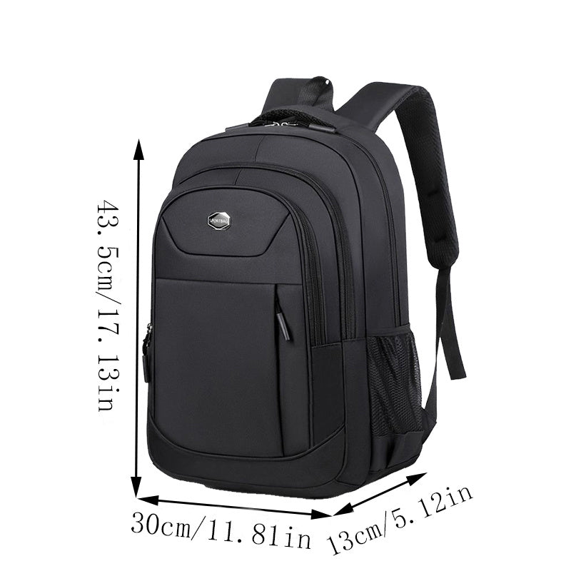 Unisex Large Capacity Business Backpack - Stylish Black Travel & Commuter Bag with Multiple Compartments, Laptop Sleeve, and Adjustable Shoulder Straps for Men and Women, Travel Backpack