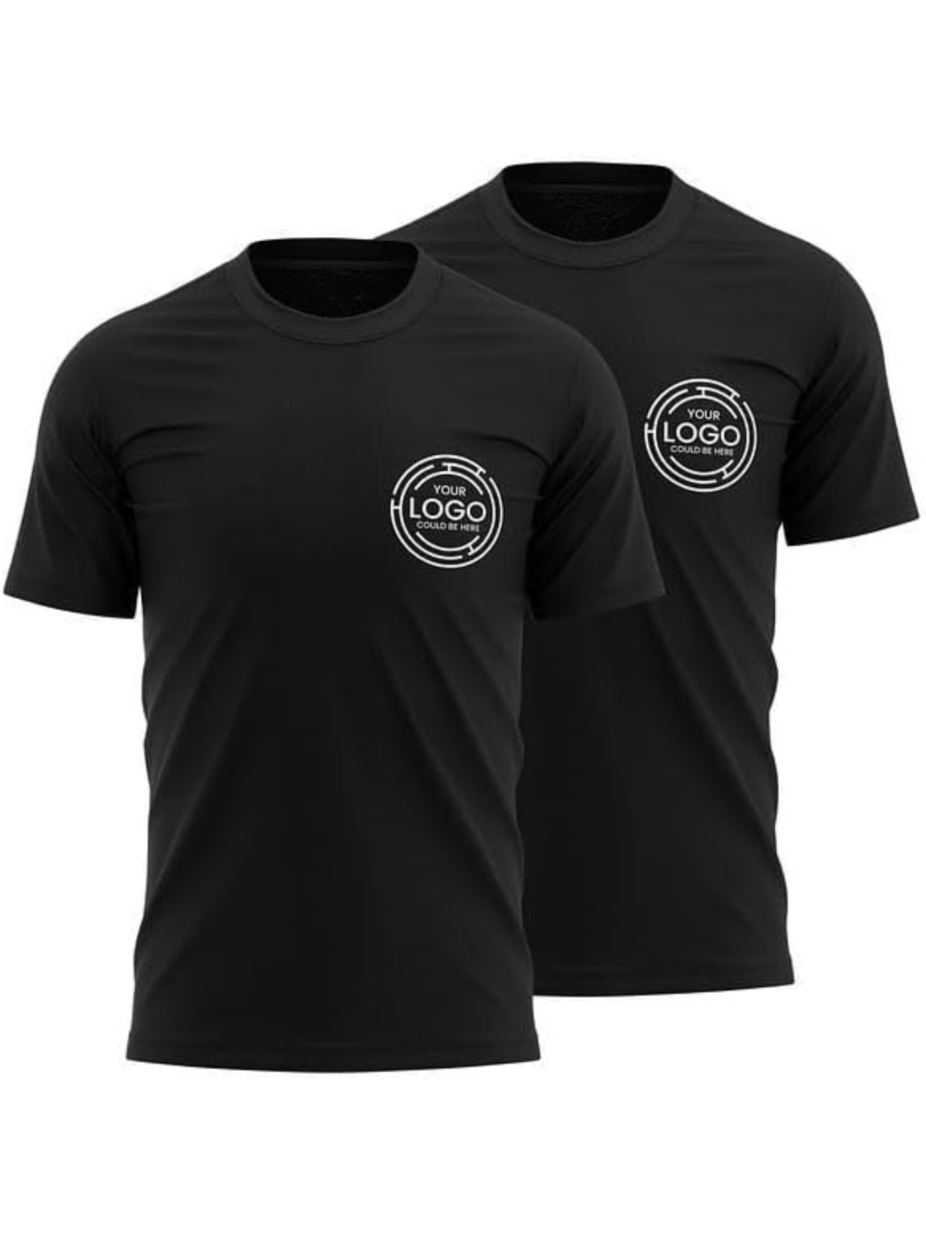 2pcs Men's Quick-Dry T-Shirts - Moisture-Wicking Breathable Gym Shirts with Custom Logo Print, Regular Fit Round Neck for Workout & Casual Wear, Workout Shirts, Durable Sportswear
