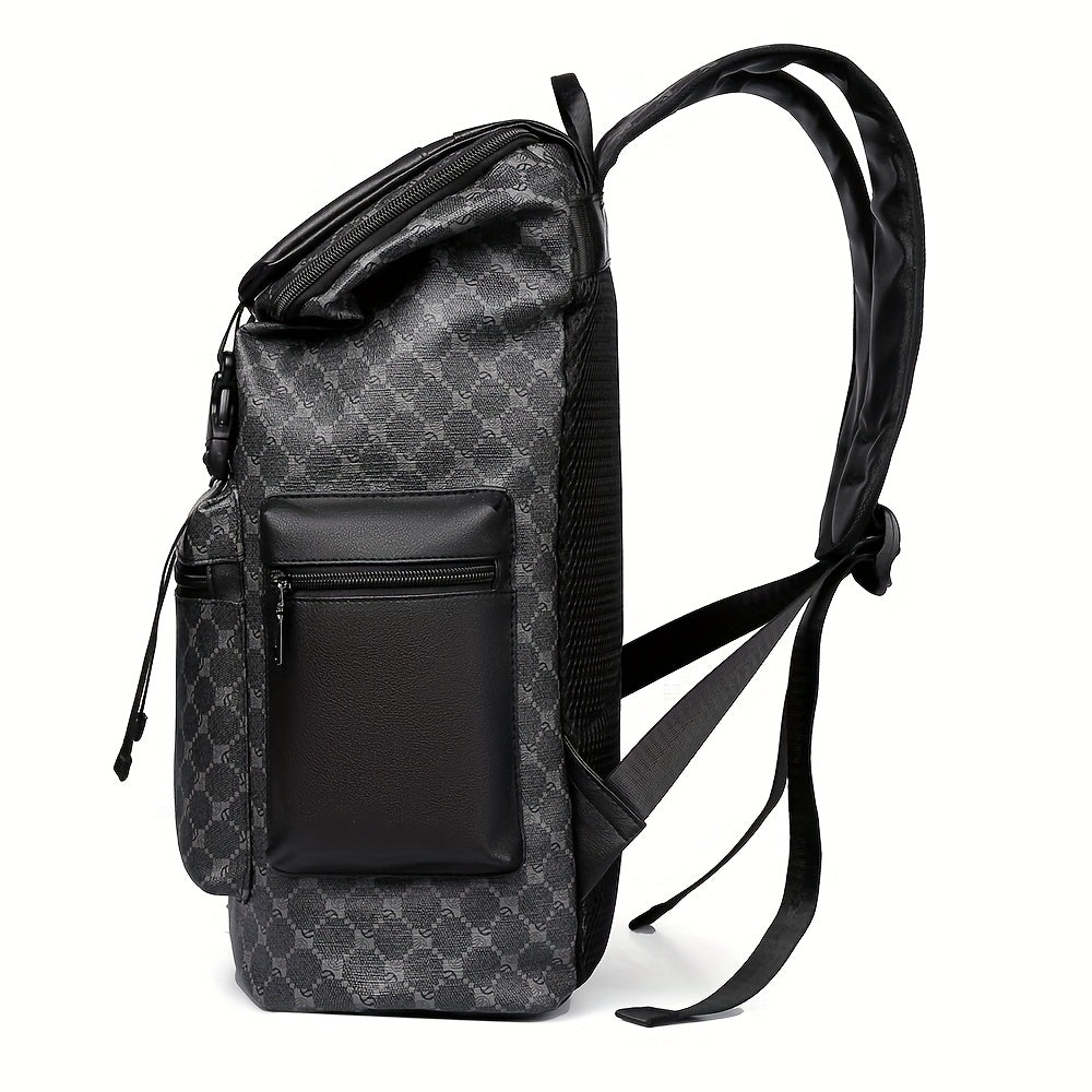 Men'S Stylish Black Backpack with Shark Graphic - Lightweight, Large Capacity, Multi-Functional Shoulder Bag for Travel, Commuting, School - Durable PVC Material, Sports & Fitness Design, Backpack for Travel