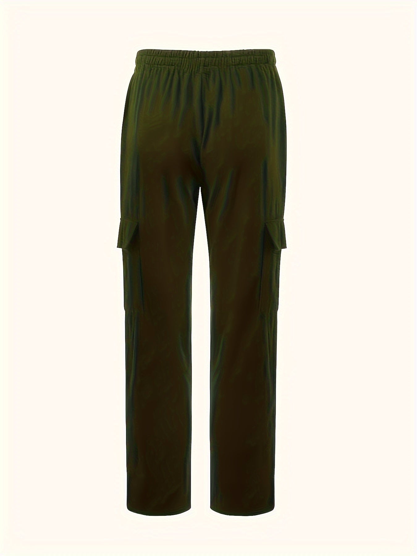 Solid Retro Men's Cotton And Linen Drawstring Long Trousers With Multiple Pockets, Outdoor Daily