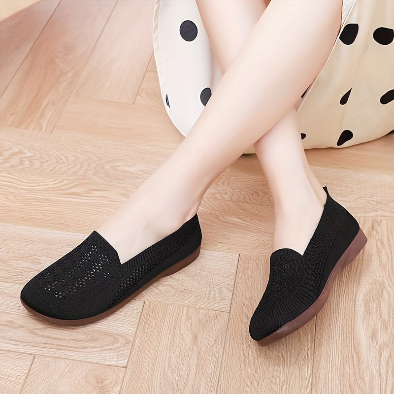 Women's Breathable Slip-On Casual Shoes - Lightweight, Non-Slip Comfort Sneakers with Perforated Design for Summer, Brown Fabric Upper & PVC Sole, Ladies Sneakers