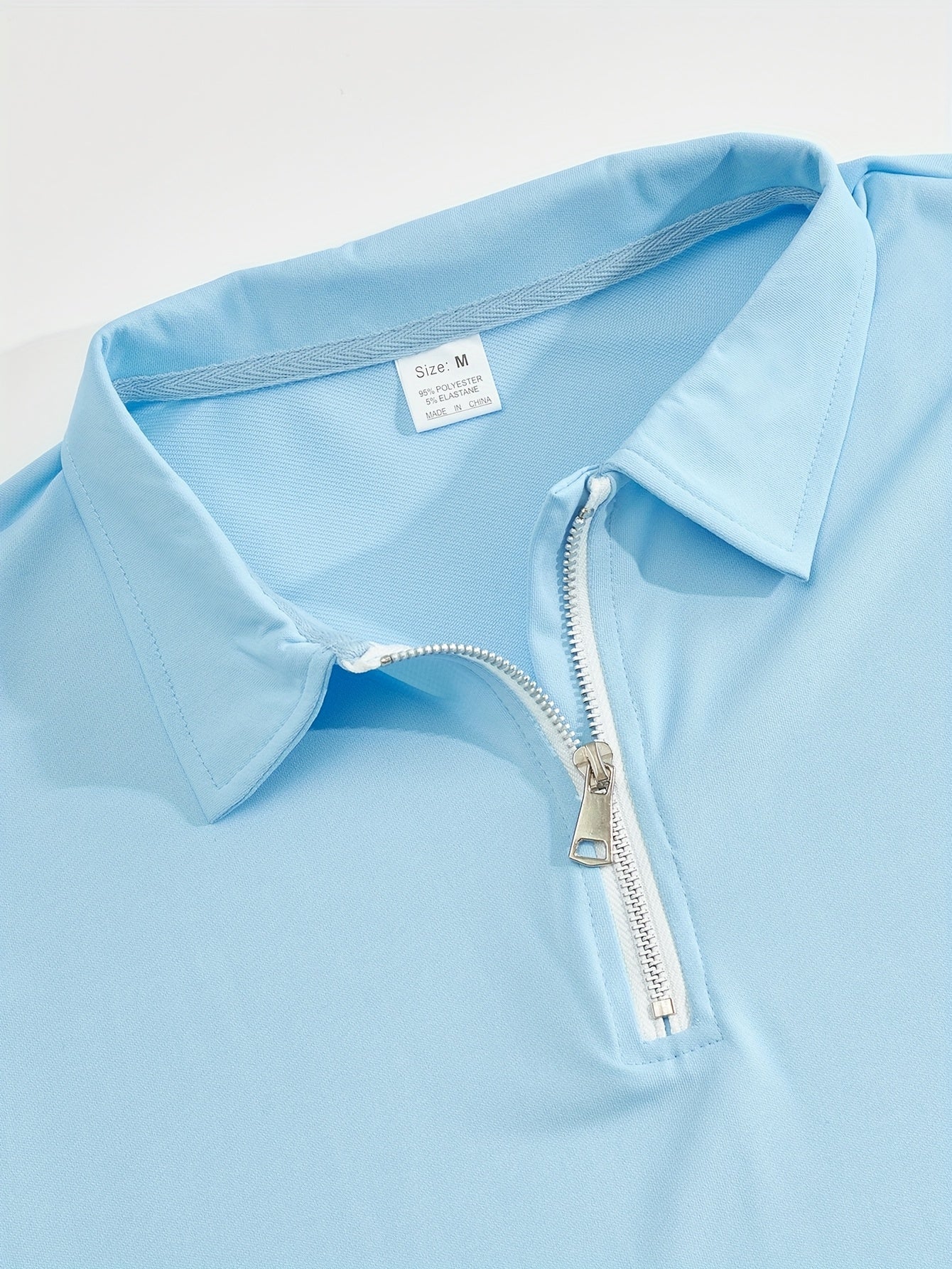 New Spring Fashion Casual Polo Shirt Zipper Men'S Casual Sports Long Pants Short Sleeve Two-Piece Set