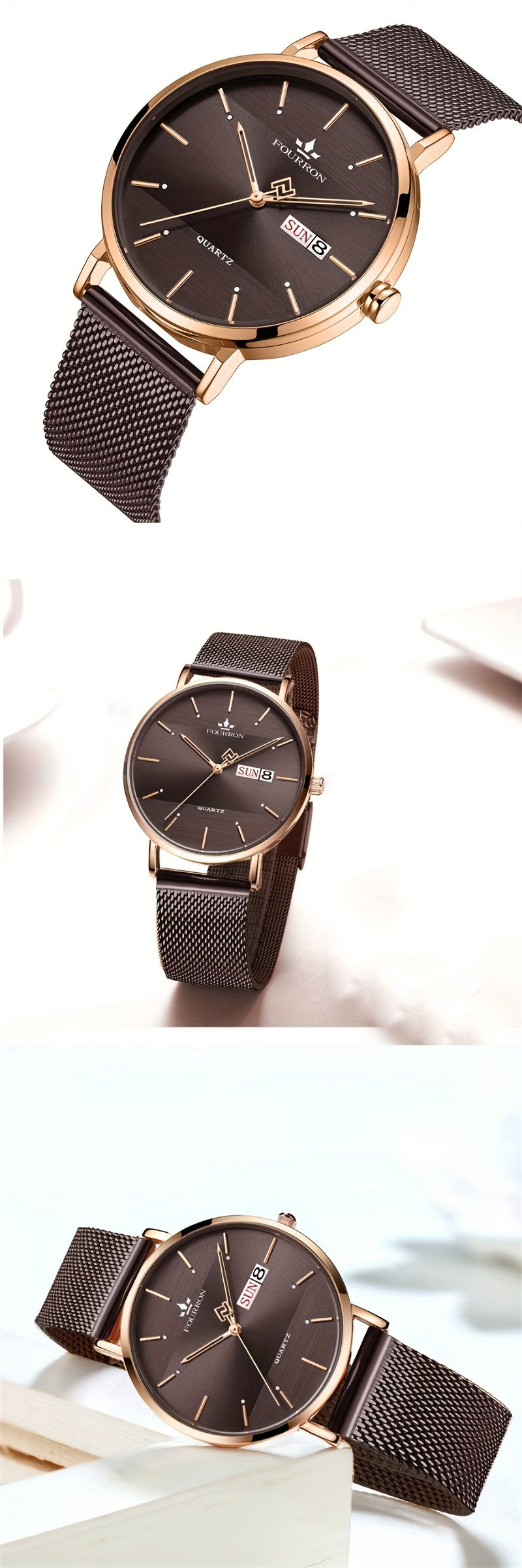 The FOURRON Brand Offers a New Stainless Steel Men'S Quartz Watch Featuring a Stylish And Minimalist Design, Perfect for Everyday Wear, Travel, And Business. It Is an Ideal Choice for Birthday And Holiday Gifts, with Multifun