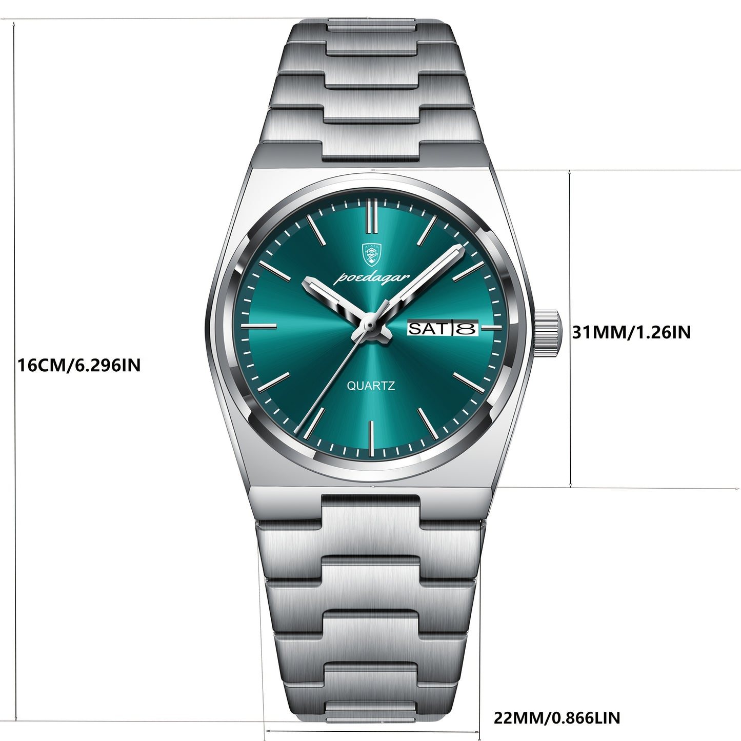 The 2025 Popular Luminous Calendar Stainless Steel Women'S Watch, a Trendy Korean Style Quartz Watch for Young People, Perfect for Casual Fashion.