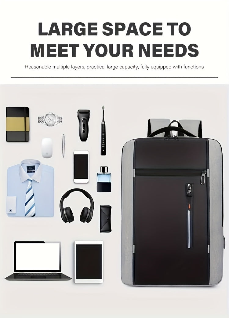 INNBagOther Stylish Unisex Business Backpack - Large Capacity, Multi-Compartment, Adjustable Straps, Durable for Travel, Commuting & Outdoor Adventures, Blac