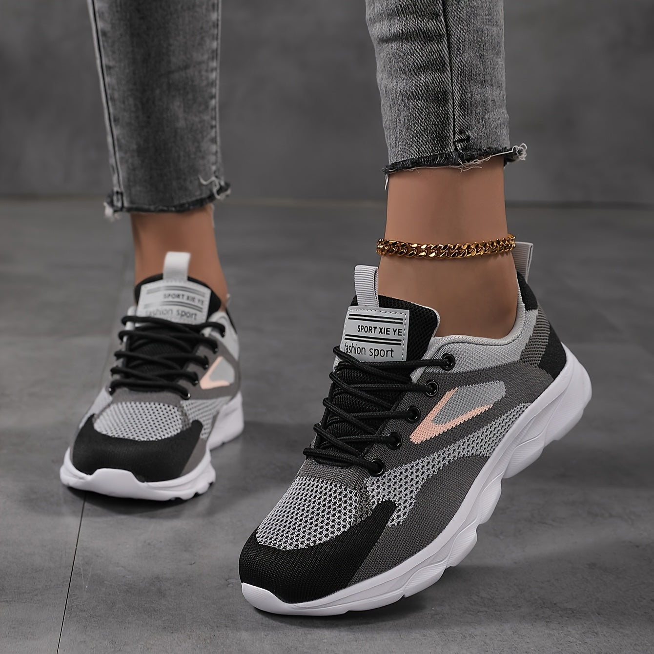 Women's Breathable Flying Woven Sneakers, Casual Lace Up Outdoor Shoes, Comfortable Low Top Sport Shoes